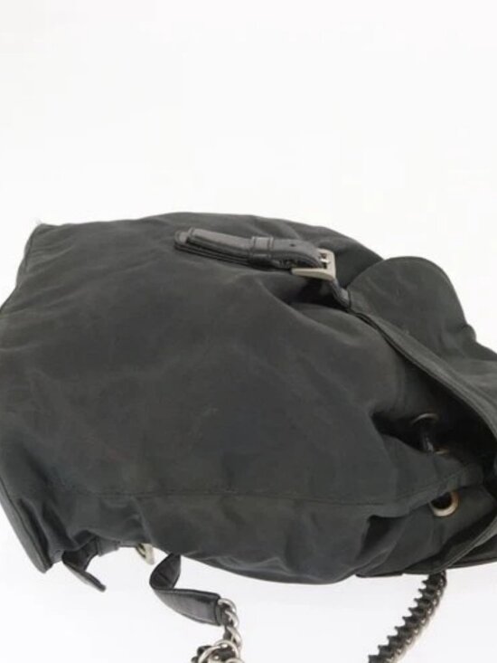 PRADA Backpack Nylon Khaki Silver Auth ka1839 main image 6